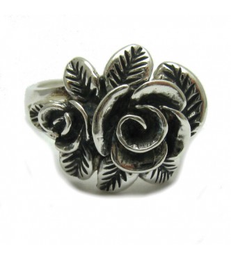 R000133 Stylish Sterling Silver Ring Hallmarked Solid 925 Flower Handmade Nickel Free